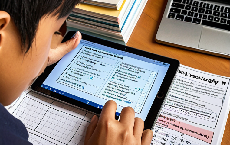 **

A student diligently reviewing flashcards with Thai vocabulary words written on them. The background shows a cozy study space with textbooks and a laptop displaying a Spaced Repetition app. Focus on creating a sense of focused learning and academic diligence. Bright and inviting lighting.

**