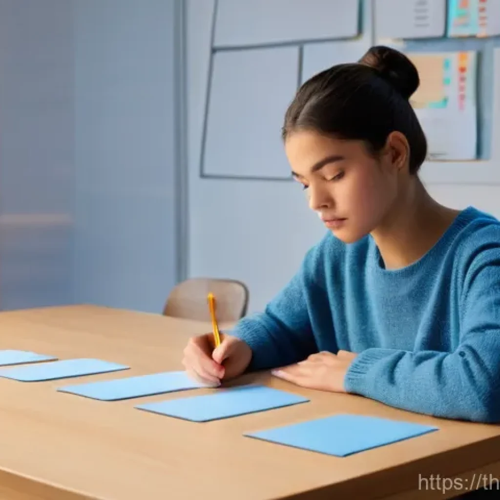 간격 반복 시스템의 적용 분야 - **"Understanding the Forgetting Curve with Spaced Repetition"**: A brightly lit, minimalist study ro...