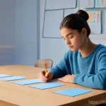 간격 반복 시스템의 적용 분야 - **"Understanding the Forgetting Curve with Spaced Repetition"**: A brightly lit, minimalist study ro...