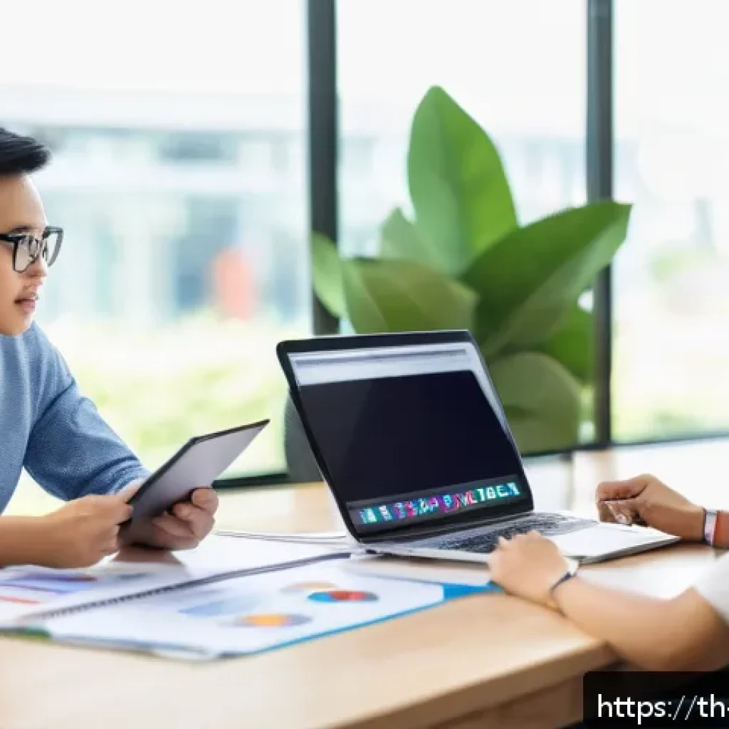 간격 반복 시스템의 성과 관리 시스템 - A modern Thai office team engaged in a collaborative learning session, diverse group of professional...