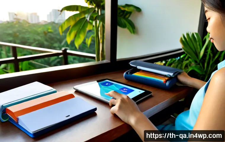 Home 17 간격 반복 시스템을 위한 도구 및 소프트웨어 - Photorealistic study desk in a bright modern Bangkok apartment, Thai university student using a tabl...